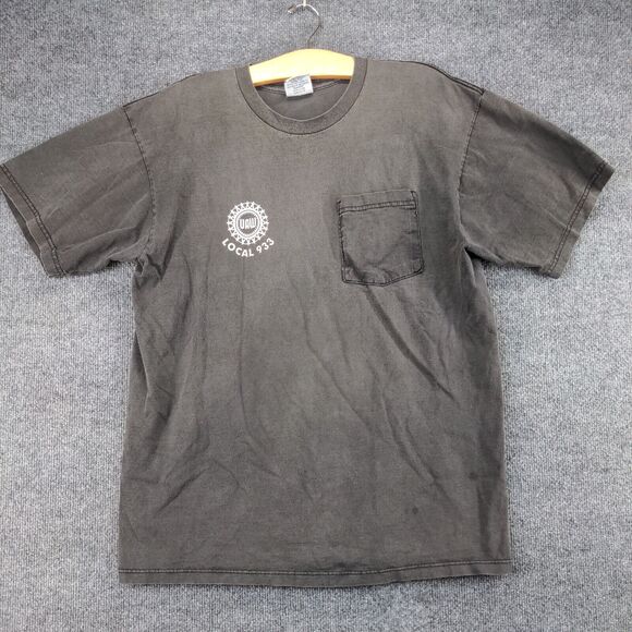 Jensen UAW Local 933 Logo Chest Pocket T-Shirt Womens XL Gray All American USA - Picture 2 of 14